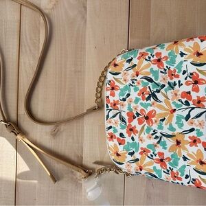 Floral Women's Bag with Chain Strap